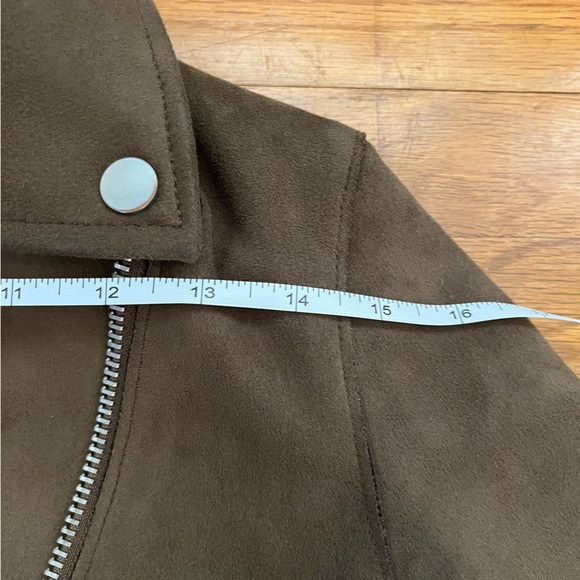 Zara Basic Brown Faux Women’s Leather Jacket - Picture 7 of 9